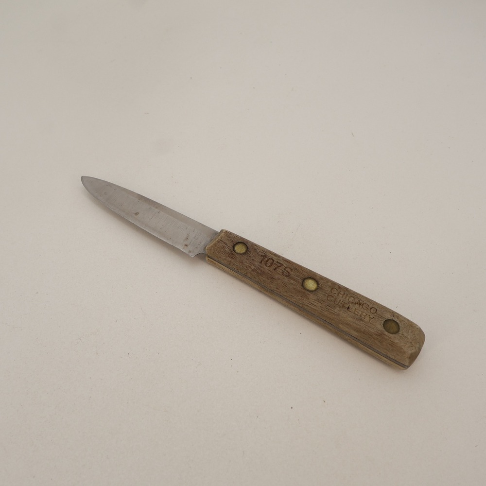 Chicago Cutlery 107S Paring Knife Vintage Wood Handle Carbon Steel 3 Inch Blade